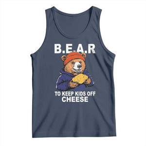Funny Bear To Keep Kids Off Cheese Tank Top TS11 Navy Print Your Wear