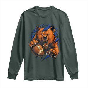 Funny CFB Game Day Long Sleeve Shirt Football Lover TS11 Dark Forest Green Print Your Wear