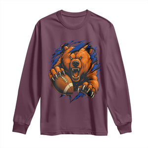 Funny CFB Game Day Long Sleeve Shirt Football Lover TS11 Maroon Print Your Wear