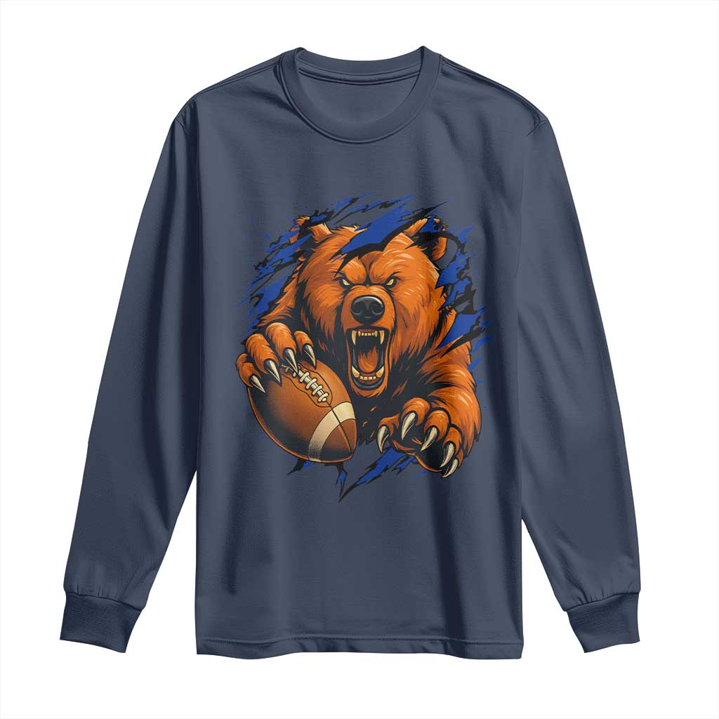 Funny CFB Game Day Long Sleeve Shirt Football Lover TS11 Navy Print Your Wear