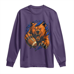 Funny CFB Game Day Long Sleeve Shirt Football Lover TS11 Purple Print Your Wear
