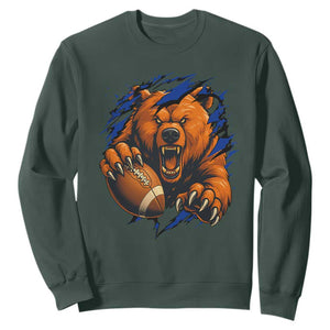 Funny CFB Game Day Sweatshirt Football Lover TS11 Dark Forest Green Print Your Wear