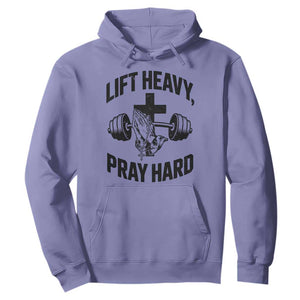 Lift Heavy Pray Hard Hoodie Christian Workout Jesus Gym Lifting TS11 Violet Print Your Wear