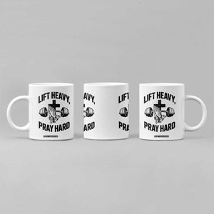 Lift Heavy Pray Hard Coffee Mug Christian Workout Jesus Gym Lifting TS11 Print Your Wear