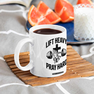 Lift Heavy Pray Hard Coffee Mug Christian Workout Jesus Gym Lifting TS11 Print Your Wear