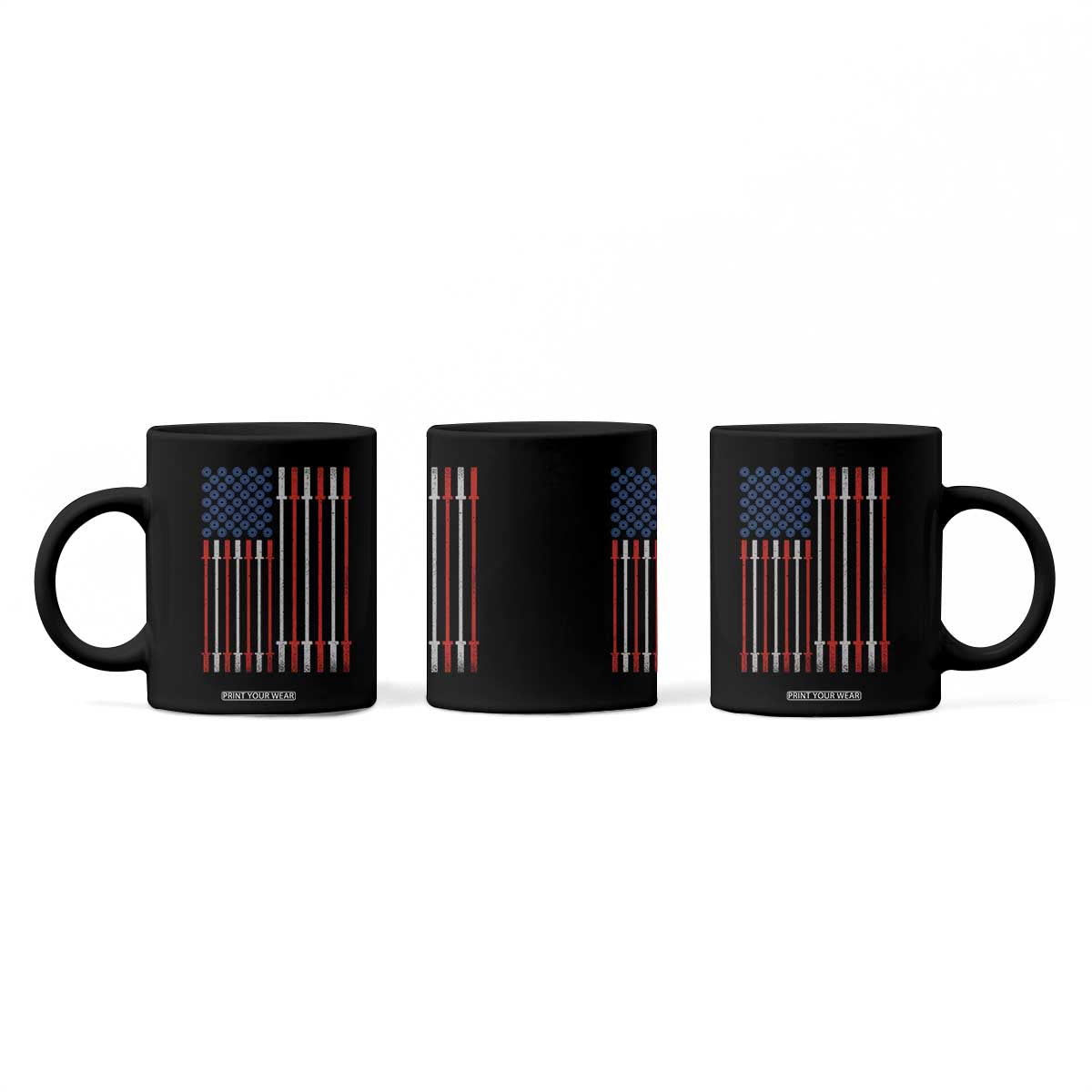 Fitness Gym Barbell Powerlifting Patriotic American Flag Coffee Mug TS11 Print Your Wear