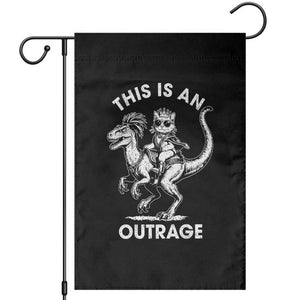 Dungeon Cat This Is An Outrage Garden Flag Funny Princess Cat Riding Dinosaur TS11 Black Print Your Wear