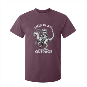 Dungeon Cat This Is An Outrage T Shirt For Kid Funny Princess Cat Riding Dinosaur TS11 Maroon Print Your Wear