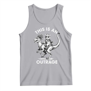 Dungeon Cat This Is An Outrage Tank Top Funny Princess Cat Riding Dinosaur TS11 Athletic Heather Print Your Wear