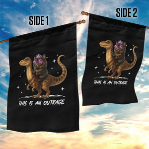 Dungeon Cat This Is An Outrage Garden Flag Funny Princess Kitten Dinosaur TS11 Print Your Wear