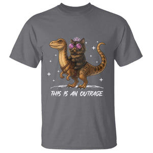 Dungeon Cat This Is An Outrage T Shirt Funny Princess Kitten Dinosaur TS11 Charcoal Print Your Wear
