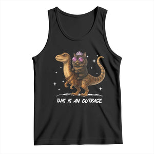 Dungeon Cat This Is An Outrage Tank Top Funny Princess Kitten Dinosaur TS11 Black Print Your Wear
