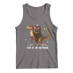 Dungeon Cat This Is An Outrage Tank Top Funny Princess Kitten Dinosaur TS11 Deep Heather Print Your Wear