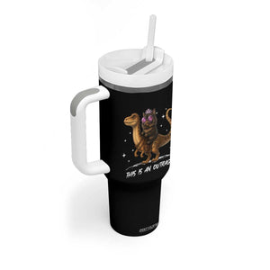 Dungeon Cat This Is An Outrage Tumbler With Handle Funny Princess Kitten Dinosaur TS11 Print Your Wear