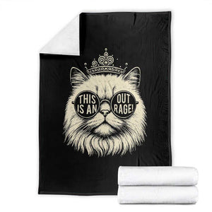 Dungeon Cat This Is An Outrage Throw Blanket Funny Princess Kitten TS11 Black Print Your Wear