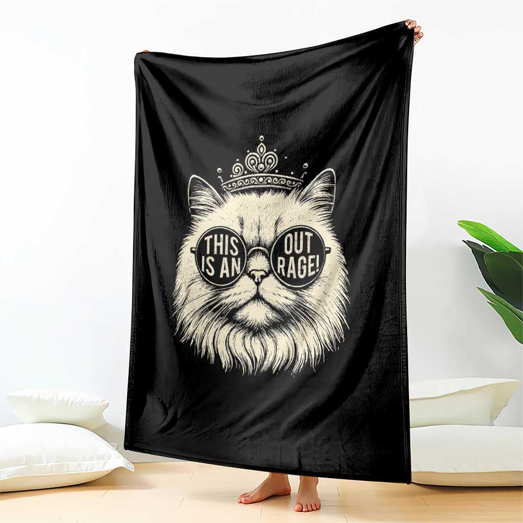 Dungeon Cat This Is An Outrage Throw Blanket Funny Princess Kitten TS11 Print Your Wear