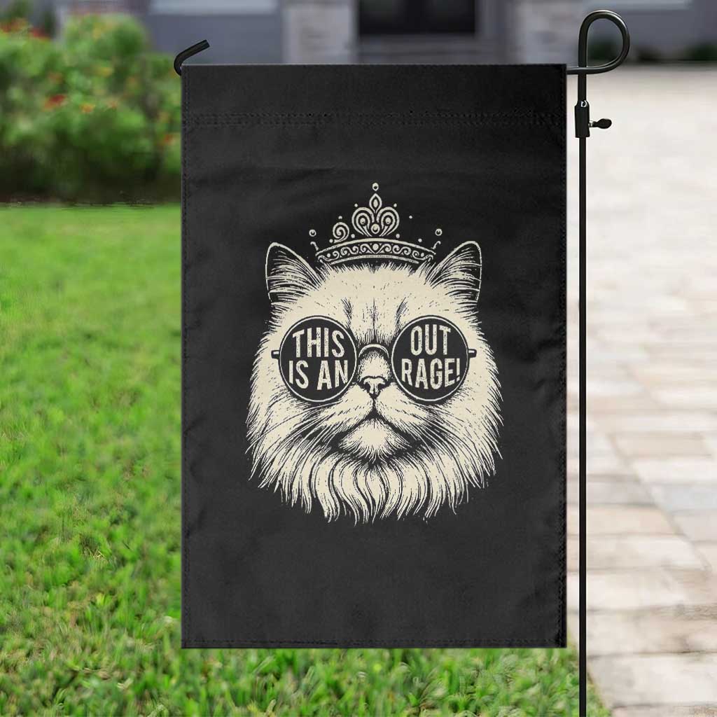 Dungeon Cat This Is An Outrage Garden Flag Funny Princess Kitten TS11 Print Your Wear