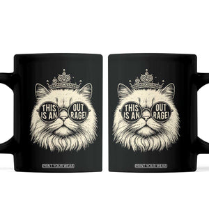 Dungeon Cat This Is An Outrage Coffee Mug Funny Princess Kitten TS11 Black Print Your Wear