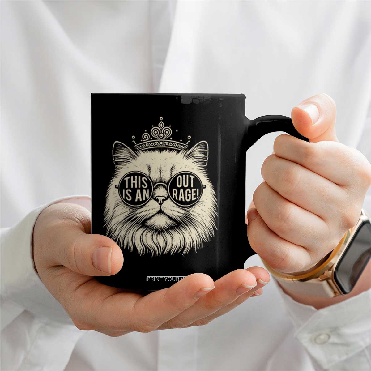 Dungeon Cat This Is An Outrage Coffee Mug Funny Princess Kitten TS11 Print Your Wear
