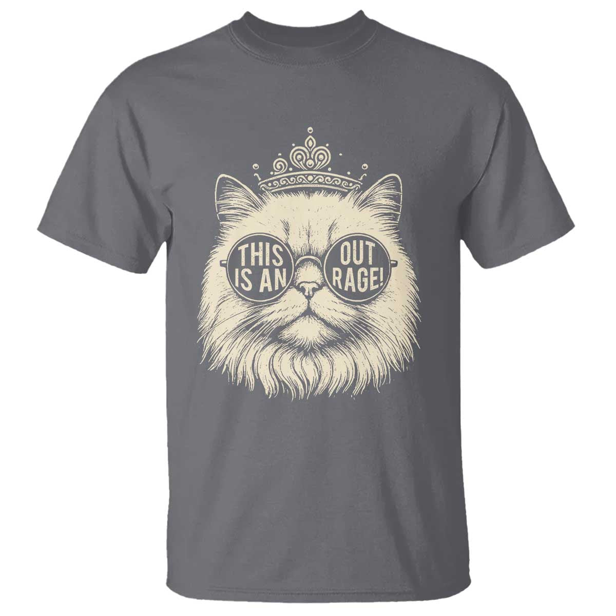 Dungeon Cat This Is An Outrage T Shirt Funny Princess Kitten TS11 Charcoal Print Your Wear
