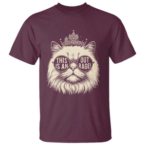Dungeon Cat This Is An Outrage T Shirt Funny Princess Kitten TS11 Maroon Print Your Wear