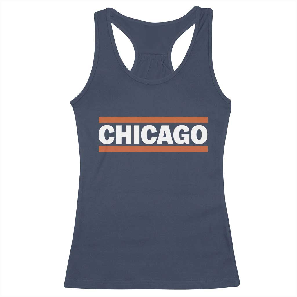 Chicago Racerback Tank Top Classic Retro City Illinois IL Lake Michigan Midwest Pride TS11 Navy Print Your Wear
