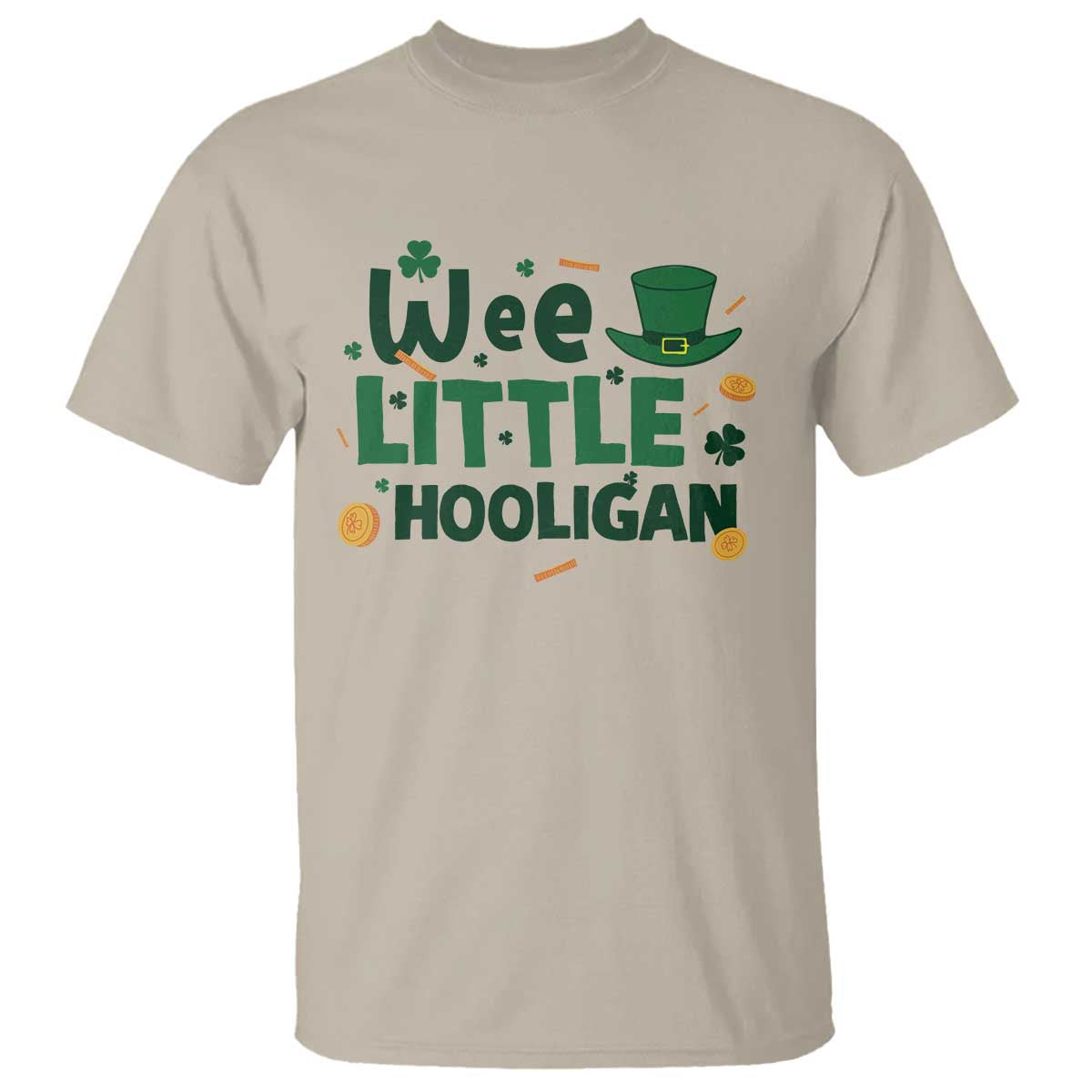 Funny St Patrick's Day Wee Little Hooligan T Shirt Shamrock TS11 Sand Print Your Wear