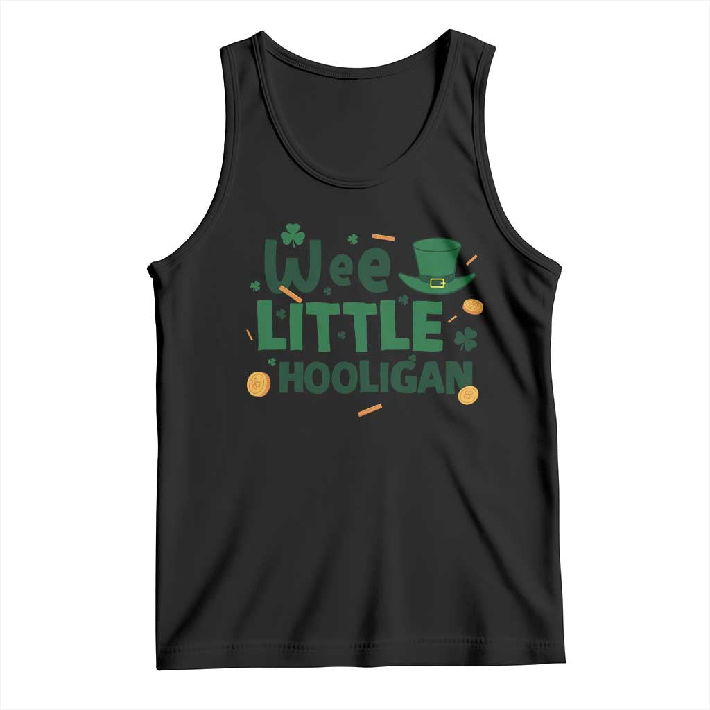 Funny St Patrick's Day Wee Little Hooligan Tank Top Shamrock TS11 Black Print Your Wear