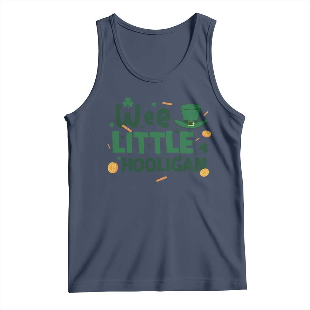 Funny St Patrick's Day Wee Little Hooligan Tank Top Shamrock TS11 Navy Print Your Wear