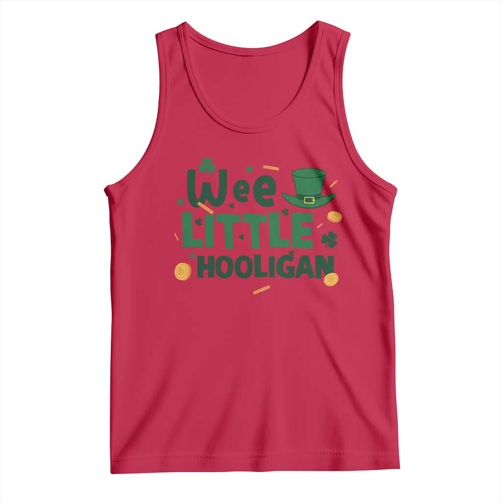 Funny St Patrick's Day Wee Little Hooligan Tank Top Shamrock TS11 Red Print Your Wear