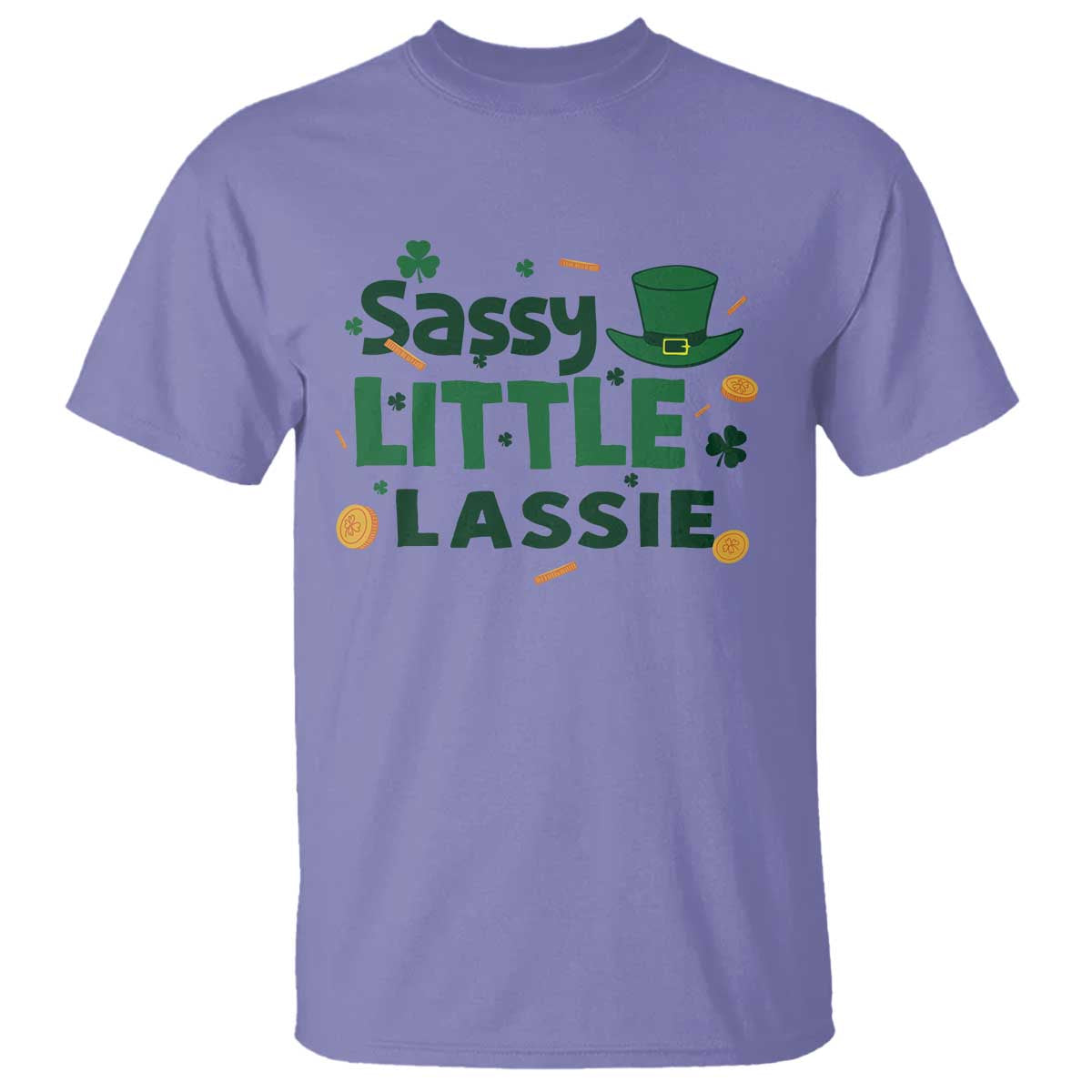 Funny St Patrick's Day Sassy Little Lassie T Shirt Shamrock TS11 Violet Print Your Wear
