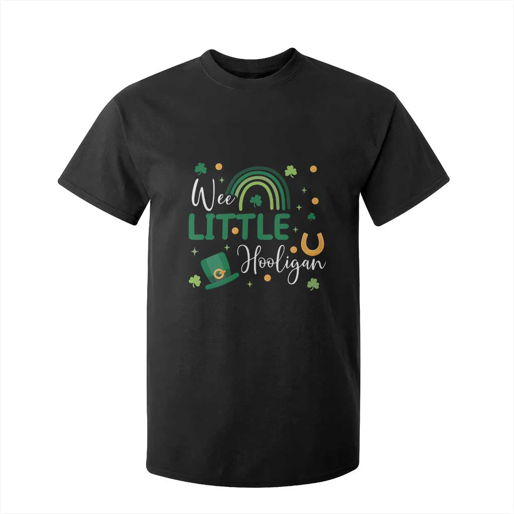 Funny Wee Little Hooligan T Shirt For Kid St Patrick's Day Shamrock Rainbow TS11 Black Print Your Wear