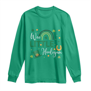 Funny Wee Little Hooligan Long Sleeve Shirt St Patrick's Day Shamrock Rainbow TS11 Irish Green Print Your Wear