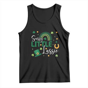Funny Sassy Little Lassie Tank Top St Patrick's Day Shamrock Rainbow TS11 Black Print Your Wear