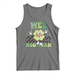 Funny St Patrick's Day Wee Little Hooligan Tank Top Retro Groovy Clover TS11 Black Heather Print Your Wear