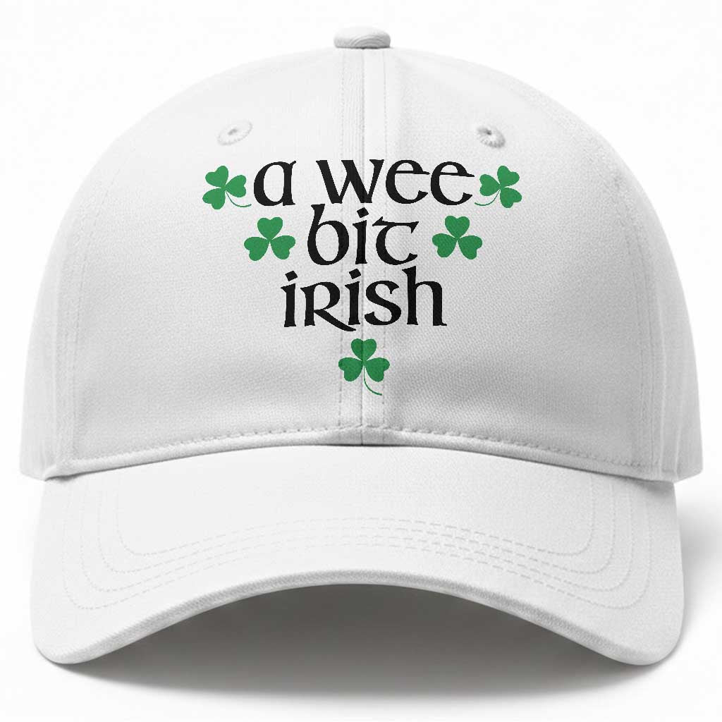 Funny Irish Heritage Baseball Cap A Wee Bit Irish St Patrick's Day Shamrock TS11 Print Your Wear