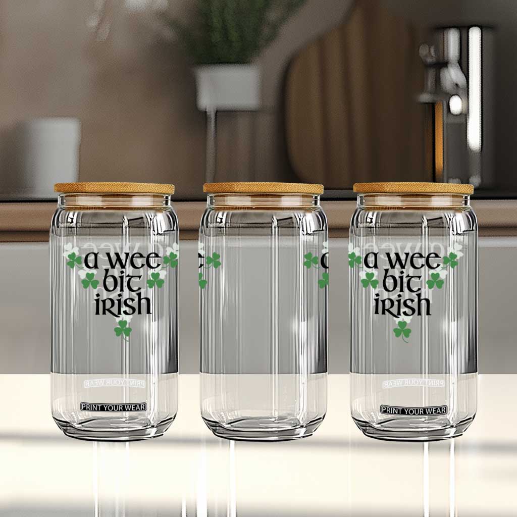 Funny Irish Heritage Glass Can A Wee Bit Irish St Patrick's Day Shamrock TS11 Print Your Wear