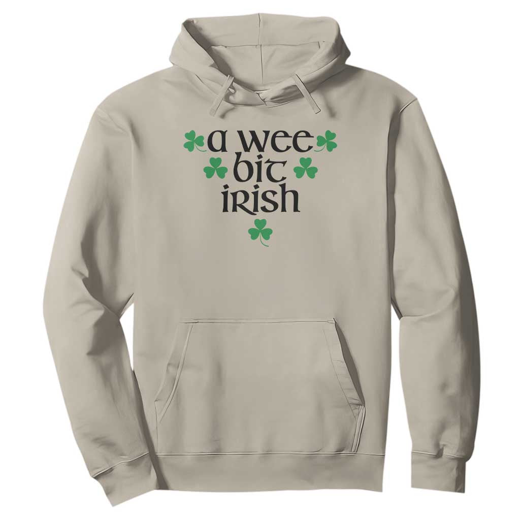 Funny Irish Heritage Hoodie A Wee Bit Irish St Patrick's Day Shamrock TS11 Sand Print Your Wear