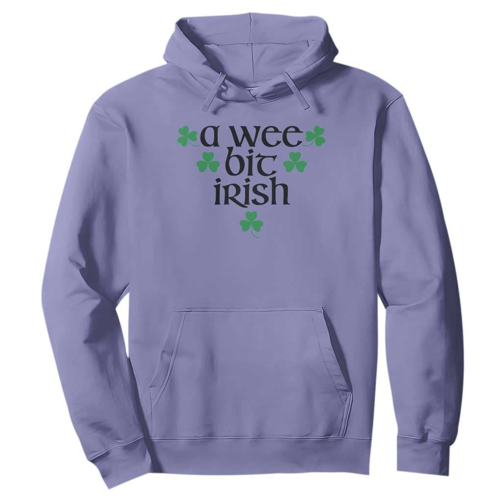 Funny Irish Heritage Hoodie A Wee Bit Irish St Patrick's Day Shamrock TS11 Violet Print Your Wear