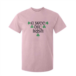 Funny Irish Heritage T Shirt For Kid A Wee Bit Irish St Patrick's Day Shamrock TS11 Light Pink Print Your Wear