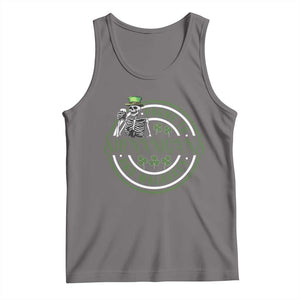 Funny Irish Prone To Shenanigans And Malarkey St Patrick's Day Tank Top Skeleton Beer Drinking TS11 Deep Heather Print Your Wear