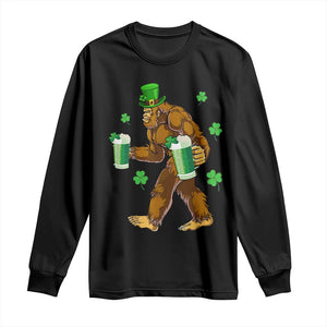 Funny Bigfoot St Patrick's Day Irish Beer Drinking Long Sleeve Shirt TS11 Black Print Your Wear