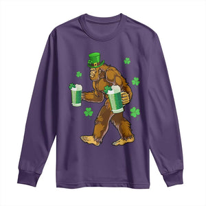 Funny Bigfoot St Patrick's Day Irish Beer Drinking Long Sleeve Shirt TS11 Purple Print Your Wear