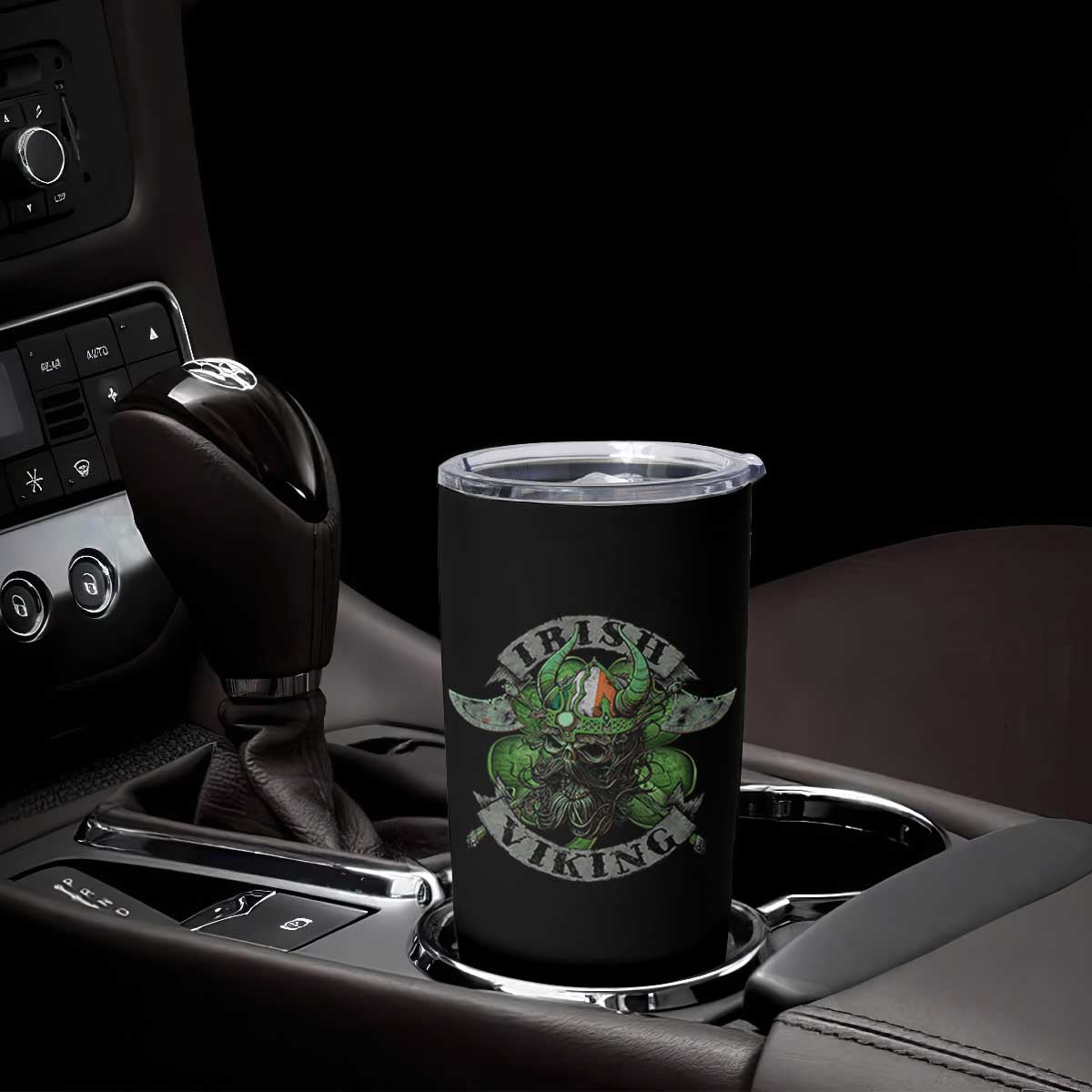 Funny Irish Viking Tumbler Cup Vintage Shamrock Celtic Viking Skull TS11 Print Your Wear