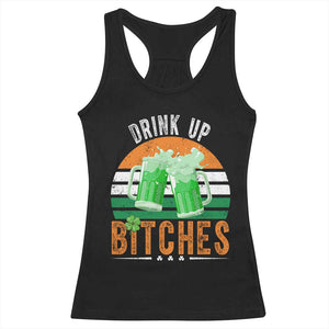 Funny St Patrick's Day Irish Beer Drinking Racerback Tank Top Drink Up Bitches Beer Mug TS11 Black Print Your Wear