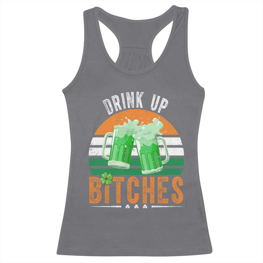 Funny St Patrick's Day Irish Beer Drinking Racerback Tank Top Drink Up Bitches Beer Mug TS11 Charcoal Print Your Wear