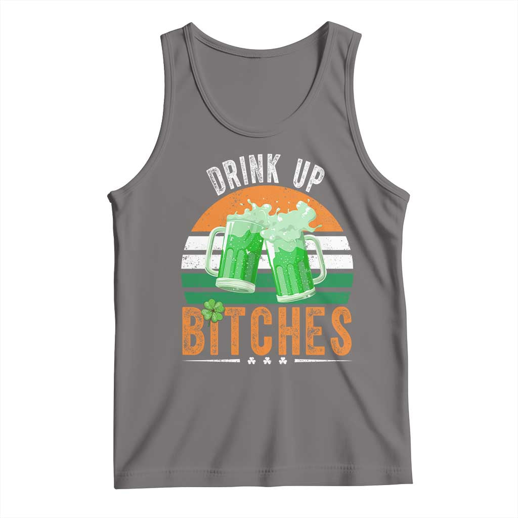 Funny St Patrick's Day Irish Beer Drinking Tank Top Drink Up Bitches Beer Mug TS11 Deep Heather Print Your Wear