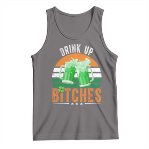 Funny St Patrick's Day Irish Beer Drinking Tank Top Drink Up Bitches Beer Mug TS11 Deep Heather Print Your Wear
