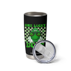 Funny One Lucky Dude St Patrick's Day Tumbler Cup Checkerboard Shamrock TS11 Print Your Wear