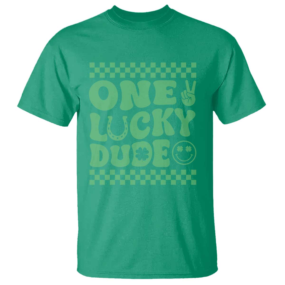Funny One Lucky Dude T Shirt St Patrick's Day Clover Horseshoe TS11 Irish Green Print Your Wear